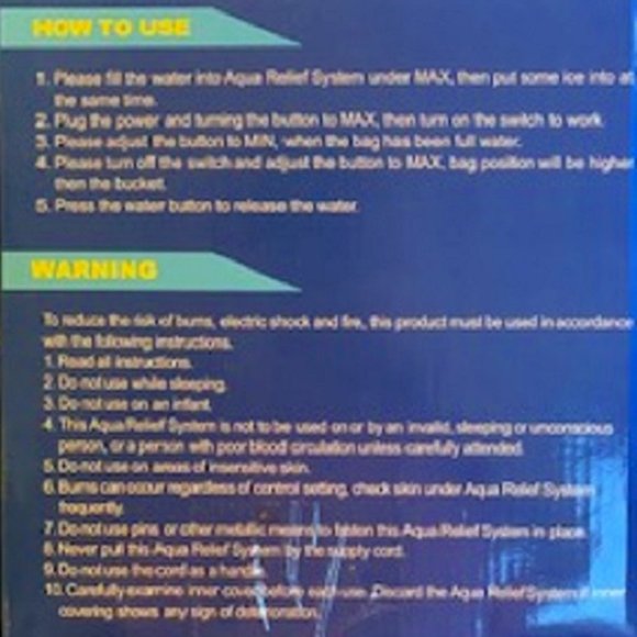 Aqua Relief System Cryotherapy Heat Exchange Cold Therapy Blue - Picture 3 of 4